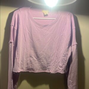 Altar'd State Lavender Long Sleeve Crop Top